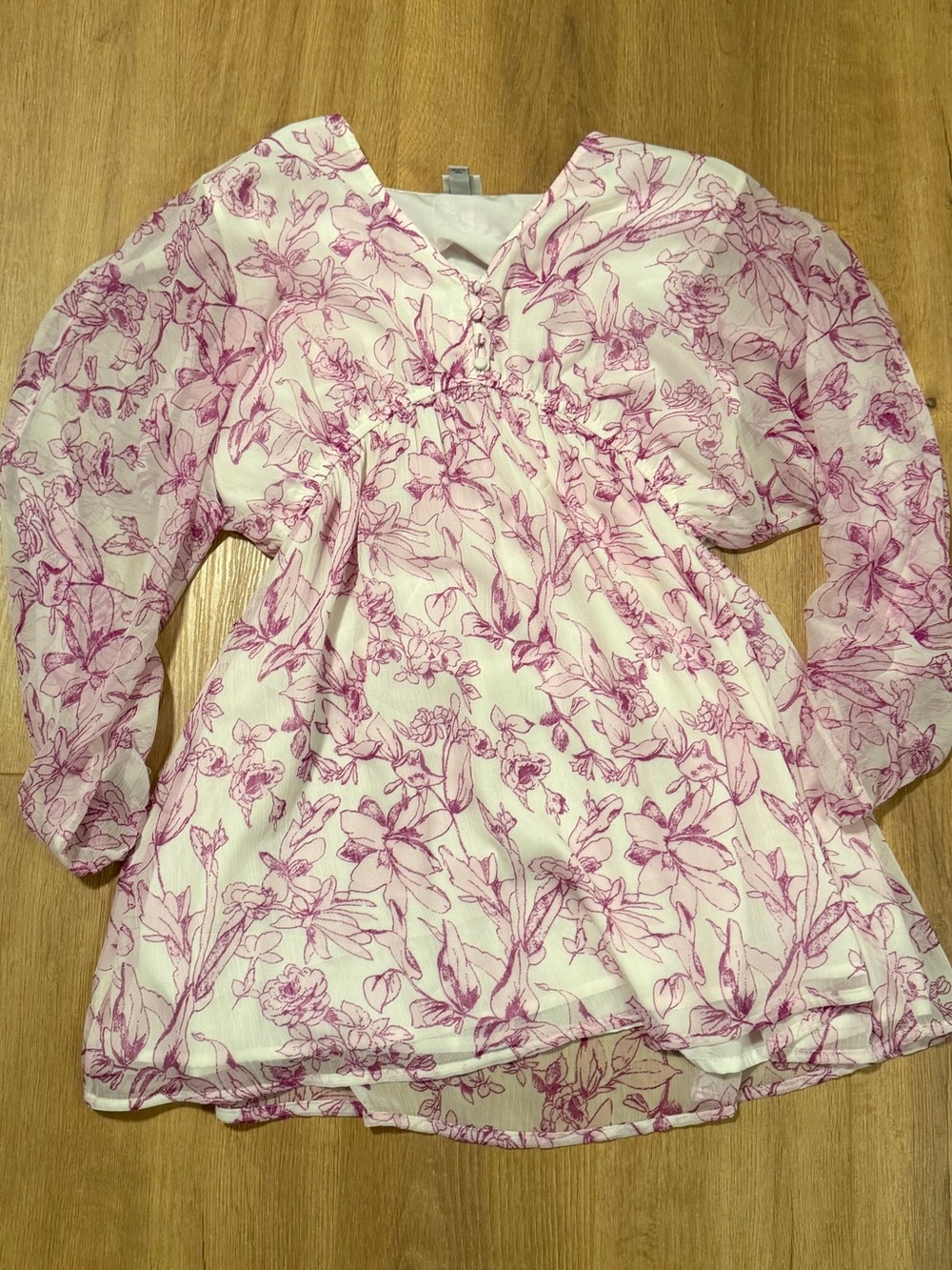 Women’s Pink Floral V-Neck Dress